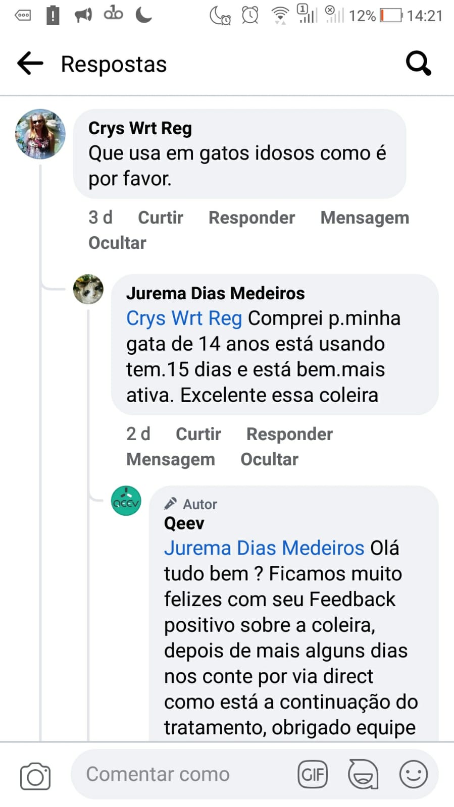 Gato1 idoso qualidade de vida Depoimento insta 1
